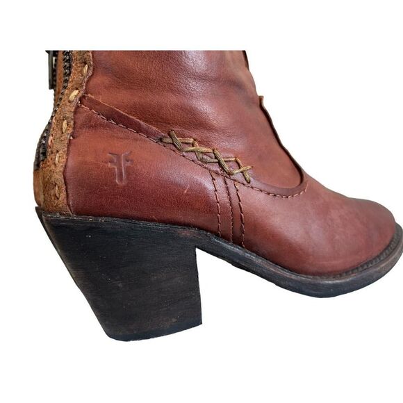 FRYE Leslie Artisan Short Boot Leather Brown Women's Boots. Sz 6.5B - Picture 6 of 10